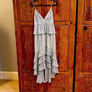 Buddy Love high low ruffle dress. Great neutral, but fun print! Only worn once!